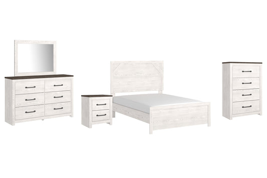 Gerridan Full Panel Bed with Mirrored Dresser, Chest and Nightstand Rent Wise Rent To Own Jacksonville, Florida