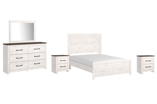 Gerridan Full Panel Bed with Mirrored Dresser and 2 Nightstands Rent Wise Rent To Own Jacksonville, Florida