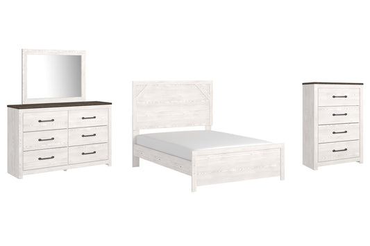 Gerridan Full Panel Bed with Mirrored Dresser and Chest Rent Wise Rent To Own Jacksonville, Florida