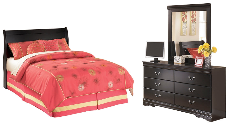 Huey Vineyard Full Sleigh Headboard with Mirrored Dresser Rent Wise Rent To Own Jacksonville, Florida