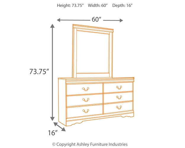 Huey Vineyard Full Sleigh Headboard with Mirrored Dresser Rent Wise Rent To Own Jacksonville, Florida