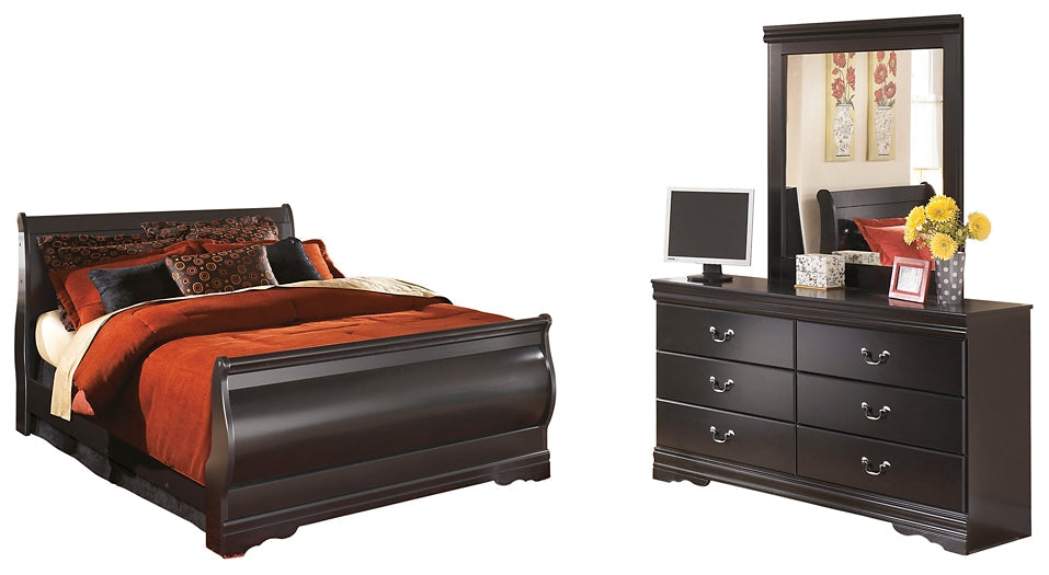 Huey Vineyard Queen Sleigh Bed with Mirrored Dresser Rent Wise Rent To Own Jacksonville, Florida