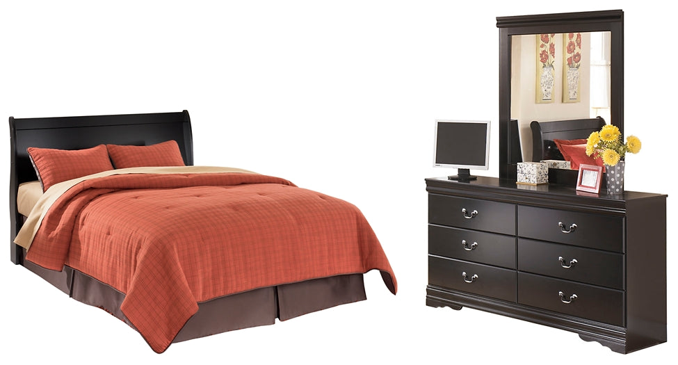 Huey Vineyard Queen Sleigh Headboard with Mirrored Dresser Rent Wise Rent To Own Jacksonville, Florida