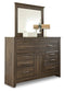 Juararo King Poster Bed with Mirrored Dresser and Nightstand Rent Wise Rent To Own Jacksonville, Florida