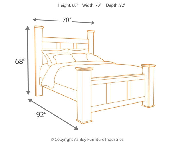 Juararo Queen Poster Bed with Mirrored Dresser, Chest and 2 Nightstands Rent Wise Rent To Own Jacksonville, Florida