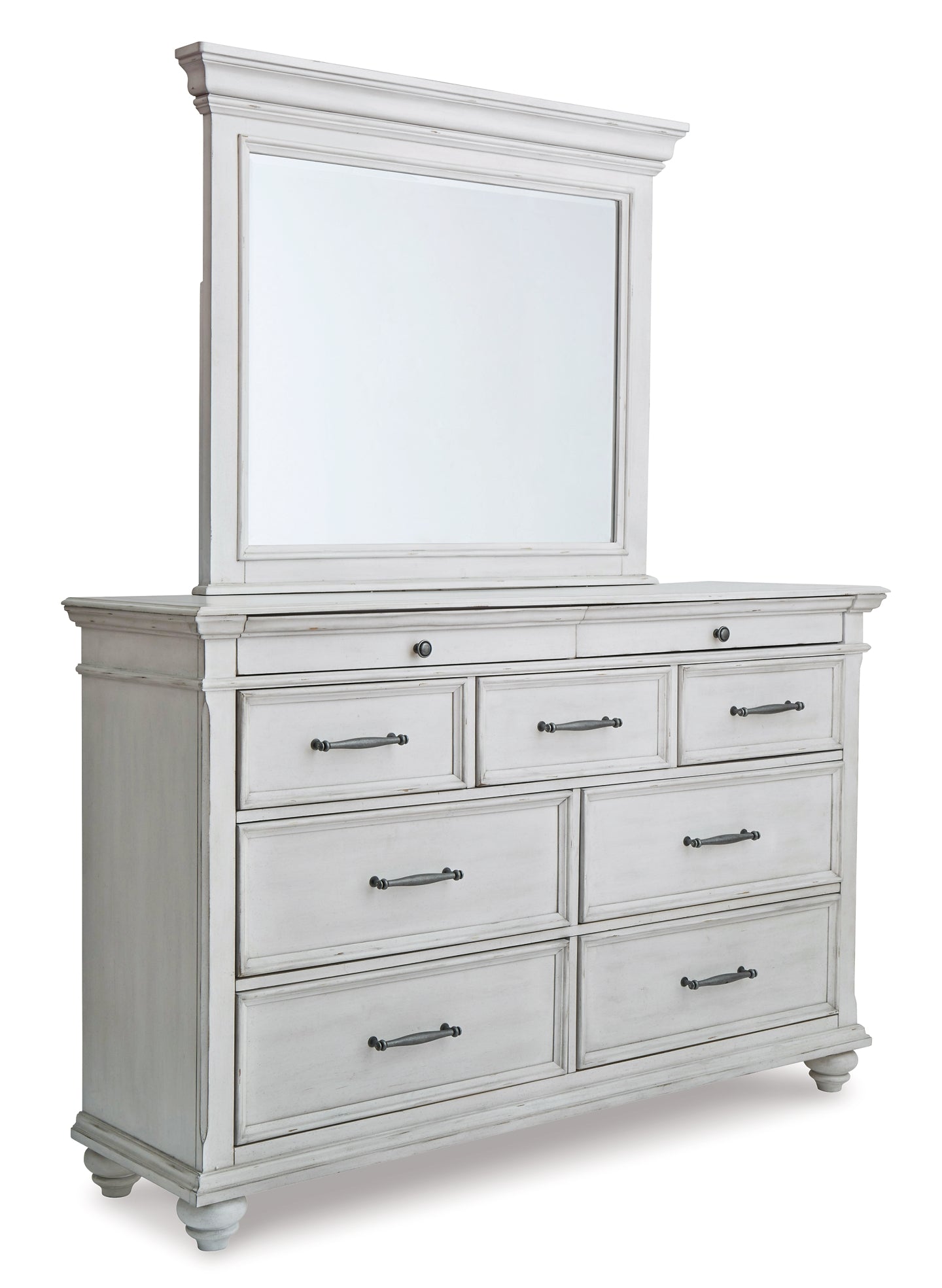 Kanwyn King Panel Bed with Mirrored Dresser and Chest Rent Wise Rent To Own Jacksonville, Florida