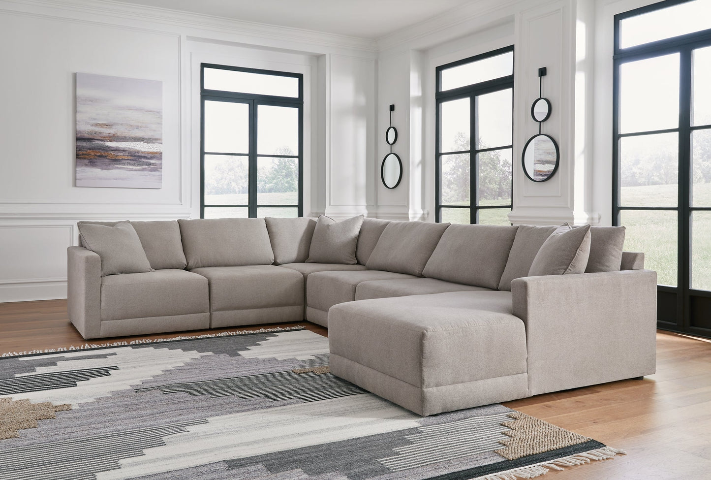 Katany 6-Piece Sectional with Ottoman Rent Wise Rent To Own Jacksonville, Florida