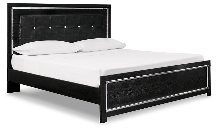 Kaydell King Upholstered Panel Bed with Mirrored Dresser Rent Wise Rent To Own Jacksonville, Florida