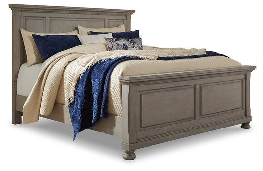 Lettner Queen Panel Bed with Mirrored Dresser, Chest and 2 Nightstands Rent Wise Rent To Own Jacksonville, Florida