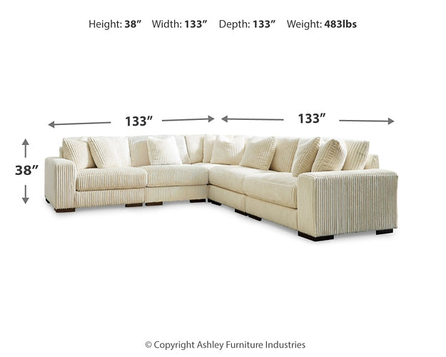 Lindyn 5-Piece Sectional with Ottoman Rent Wise Rent To Own Jacksonville, Florida