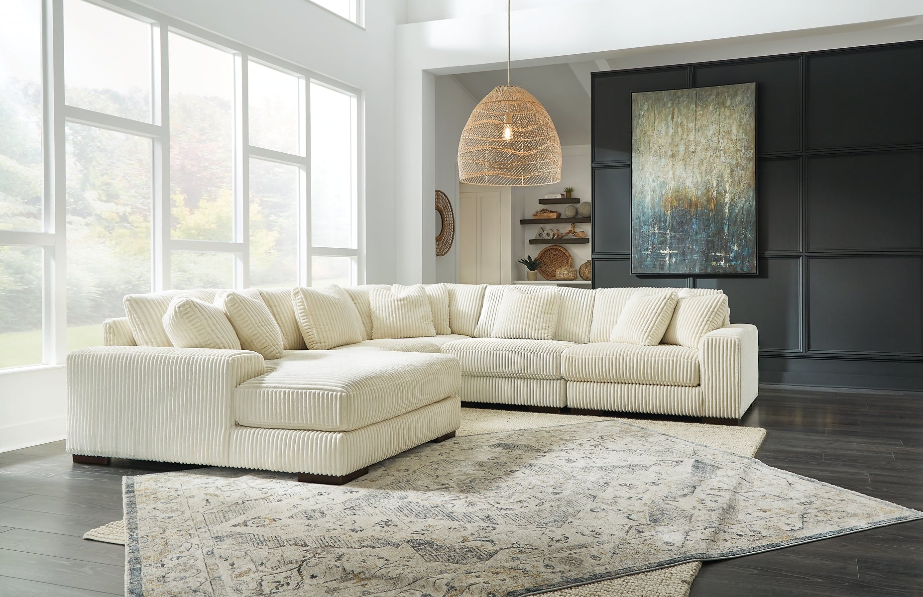 Lindyn 5-Piece Sectional with Ottoman Rent Wise Rent To Own Jacksonville, Florida