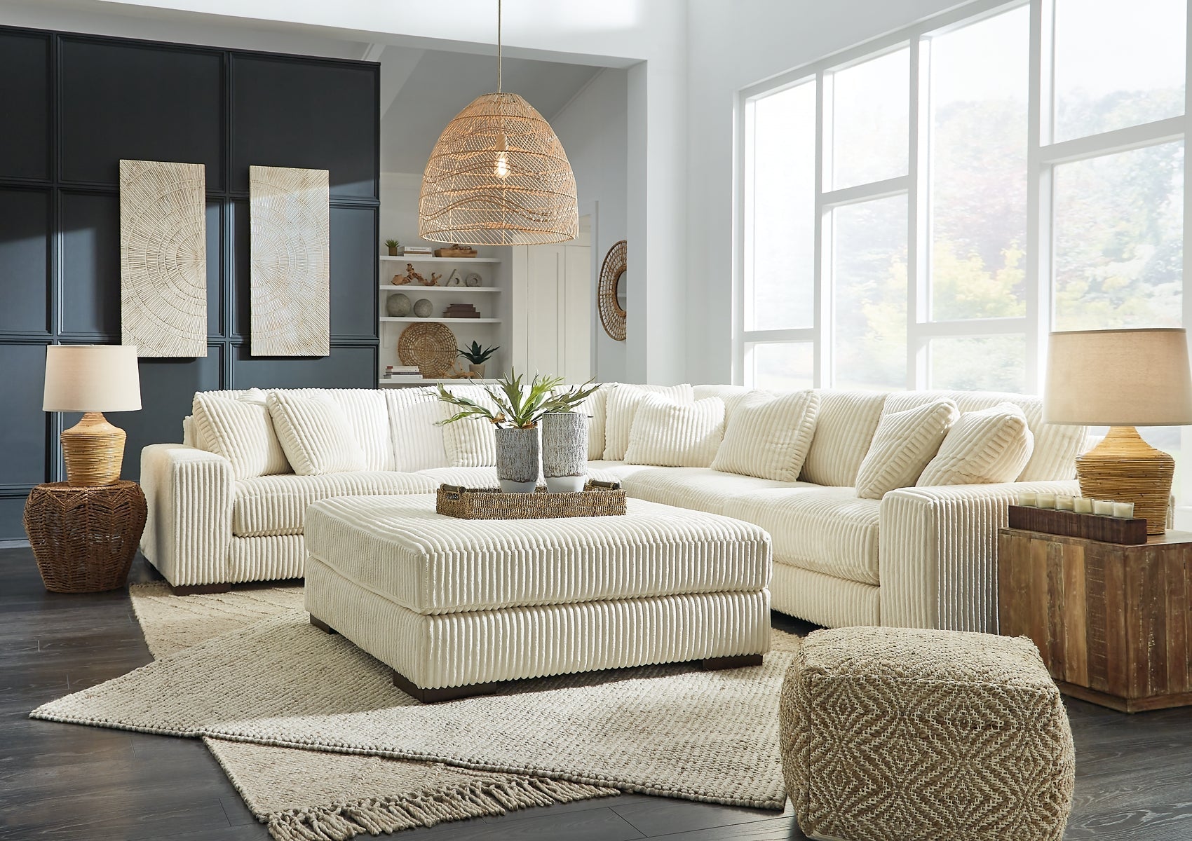 Lindyn 5-Piece Sectional with Ottoman Rent Wise Rent To Own Jacksonville, Florida