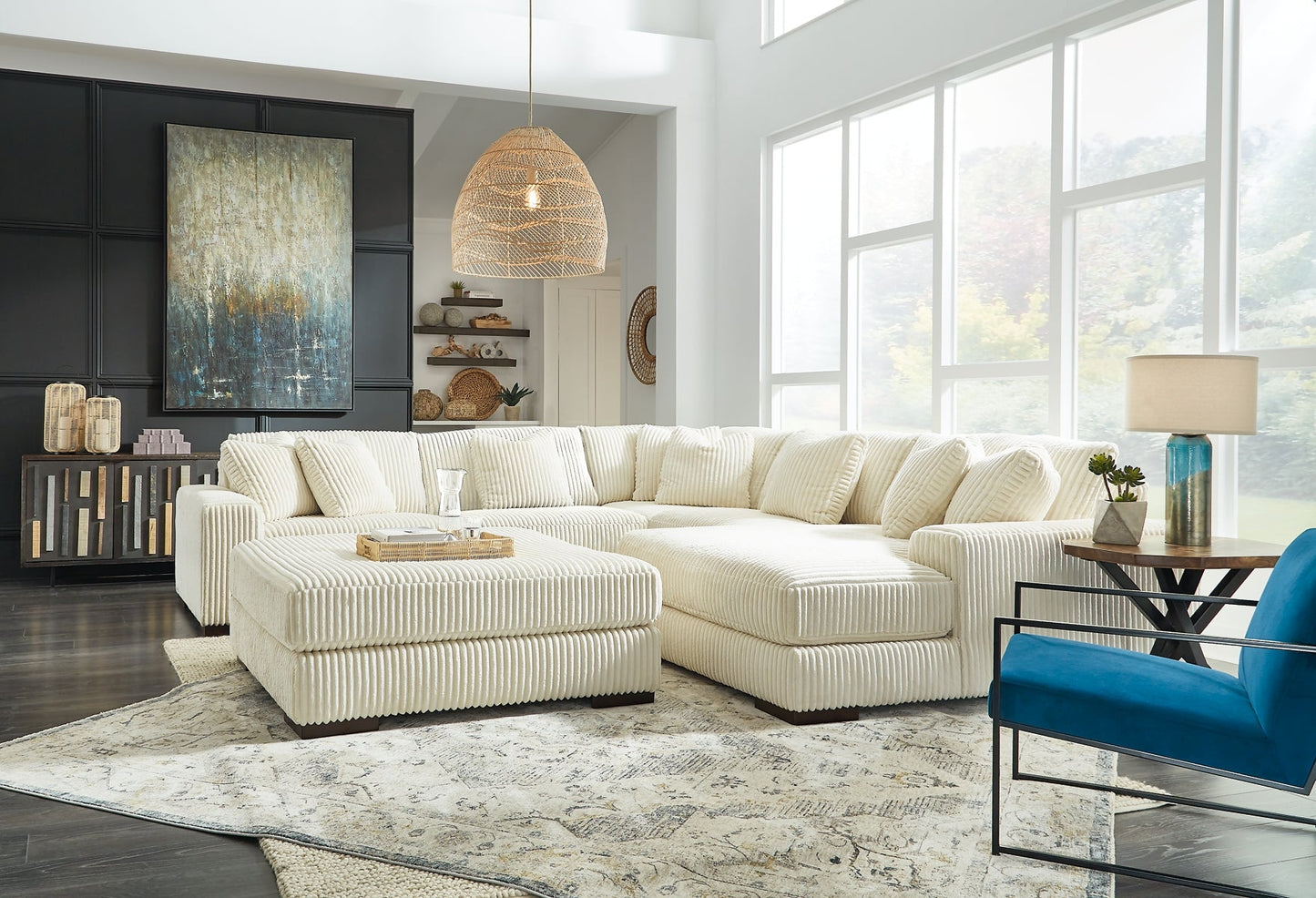 Lindyn 5-Piece Sectional with Ottoman Rent Wise Rent To Own Jacksonville, Florida