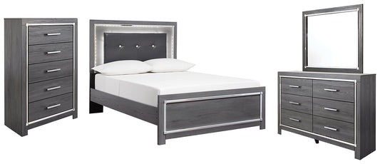 Lodanna Full Panel Bed with Mirrored Dresser and Chest Rent Wise Rent To Own Jacksonville, Florida