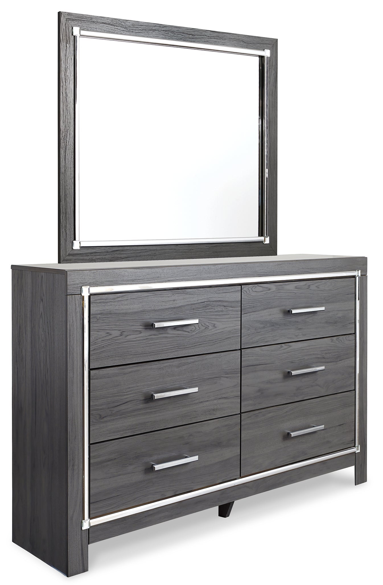 Lodanna King Panel Bed with 2 Storage Drawers with Mirrored Dresser, Chest and Nightstand Rent Wise Rent To Own Jacksonville, Florida