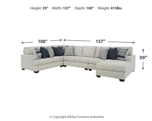 Lowder 5-Piece Sectional with Ottoman Rent Wise Rent To Own Jacksonville, Florida