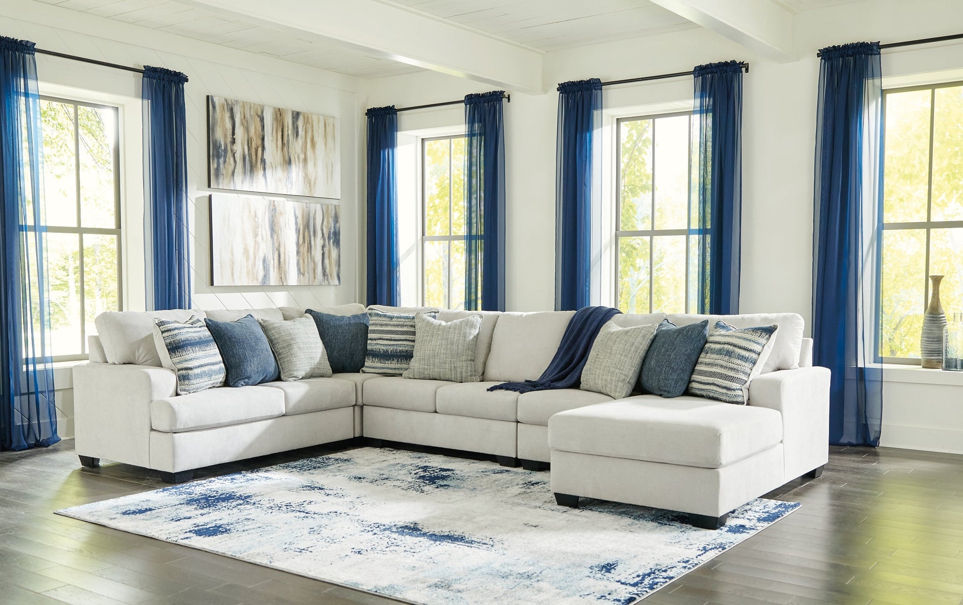 Lowder 5-Piece Sectional with Ottoman Rent Wise Rent To Own Jacksonville, Florida