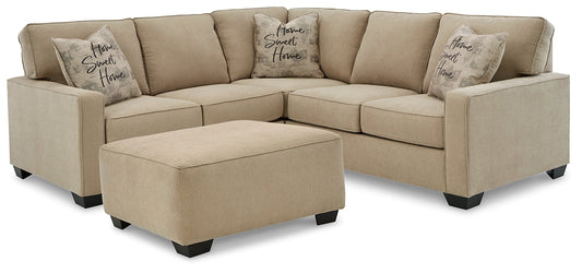 Lucina 2-Piece Sectional with Ottoman Rent Wise Rent To Own Jacksonville, Florida