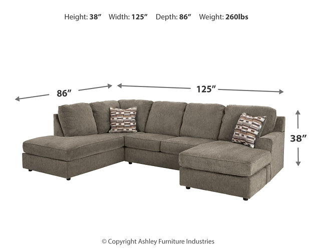 O'Phannon 2-Piece Sectional with Ottoman Rent Wise Rent To Own Jacksonville, Florida