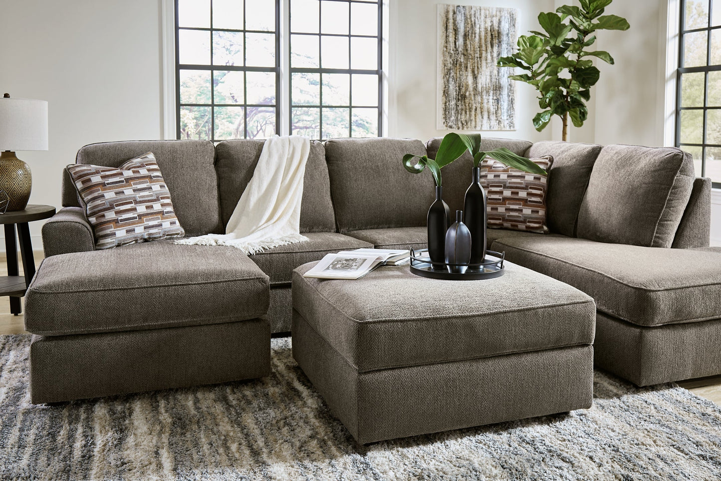 O'Phannon 2-Piece Sectional with Ottoman Rent Wise Rent To Own Jacksonville, Florida