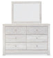 Paxberry King Panel Bed with Mirrored Dresser, Chest and 2 Nightstands Rent Wise Rent To Own Jacksonville, Florida