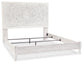 Paxberry King Panel Bed with Mirrored Dresser, Chest and 2 Nightstands Rent Wise Rent To Own Jacksonville, Florida