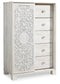 Paxberry Queen Panel Bed with Mirrored Dresser, Chest and Nightstand Rent Wise Rent To Own Jacksonville, Florida