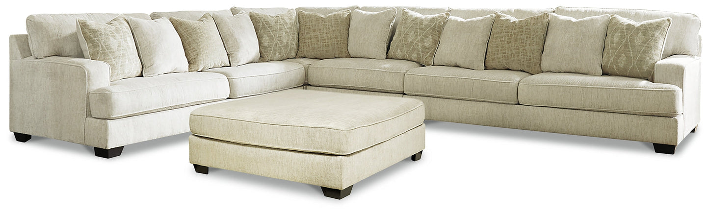 Rawcliffe 4-Piece Sectional with Ottoman Rent Wise Rent To Own Jacksonville, Florida