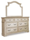 Realyn California King Upholstered Panel Bed with Mirrored Dresser Rent Wise Rent To Own Jacksonville, Florida