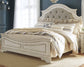 Realyn California King Upholstered Panel Bed with Mirrored Dresser Rent Wise Rent To Own Jacksonville, Florida