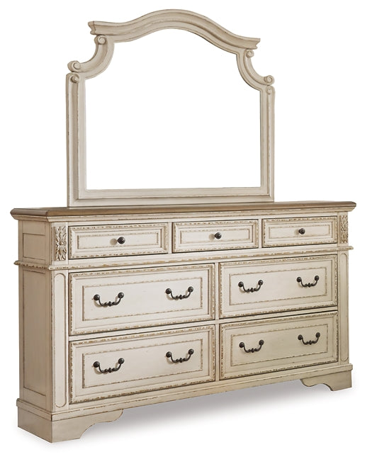 Realyn King Upholstered Panel Bed with Mirrored Dresser and 2 Nightstands Rent Wise Rent To Own Jacksonville, Florida