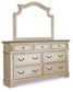 Realyn Queen Upholstered Panel Bed with Mirrored Dresser and 2 Nightstands Rent Wise Rent To Own Jacksonville, Florida