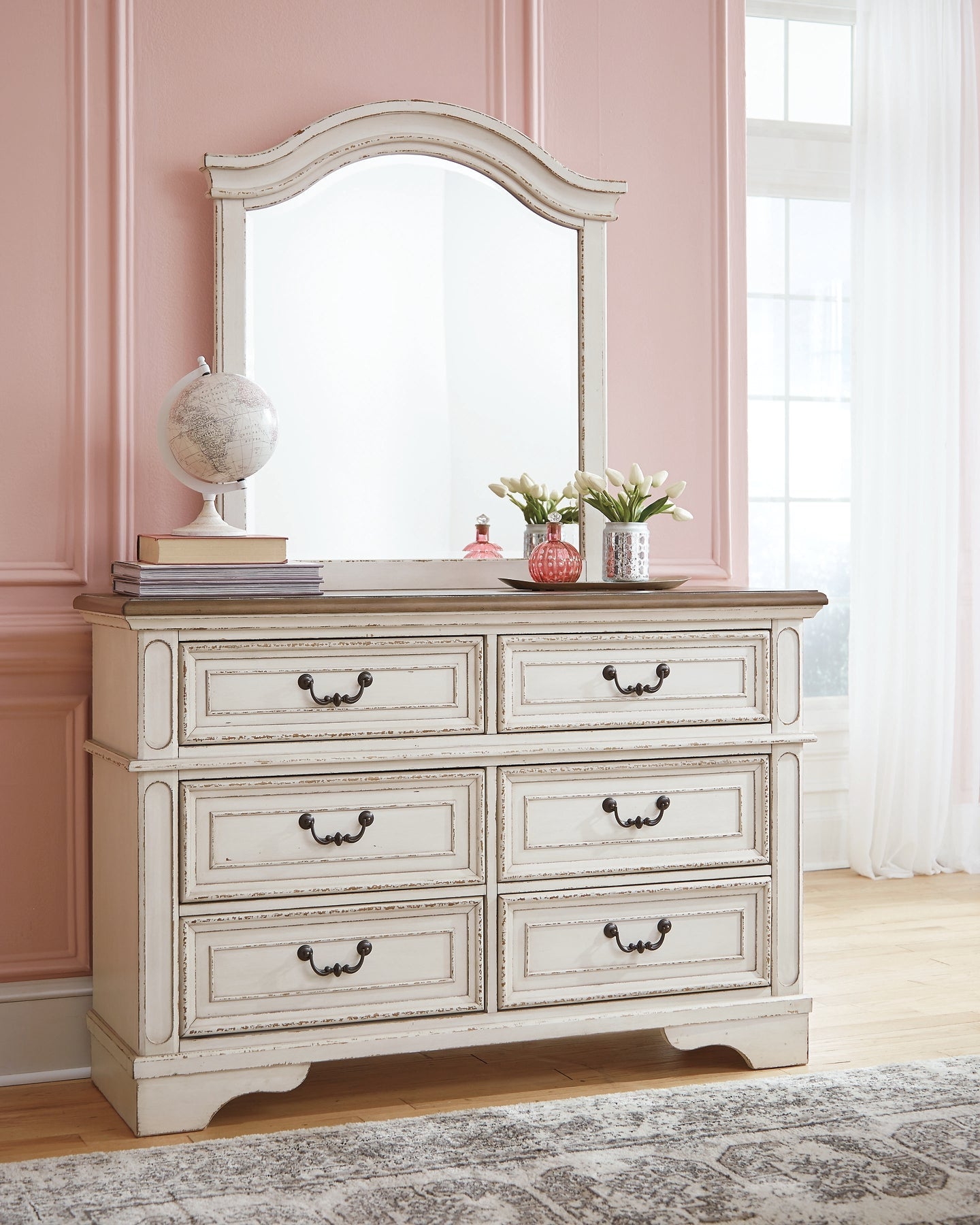 Realyn Twin Panel Bed with Mirrored Dresser Rent Wise Rent To Own Jacksonville, Florida