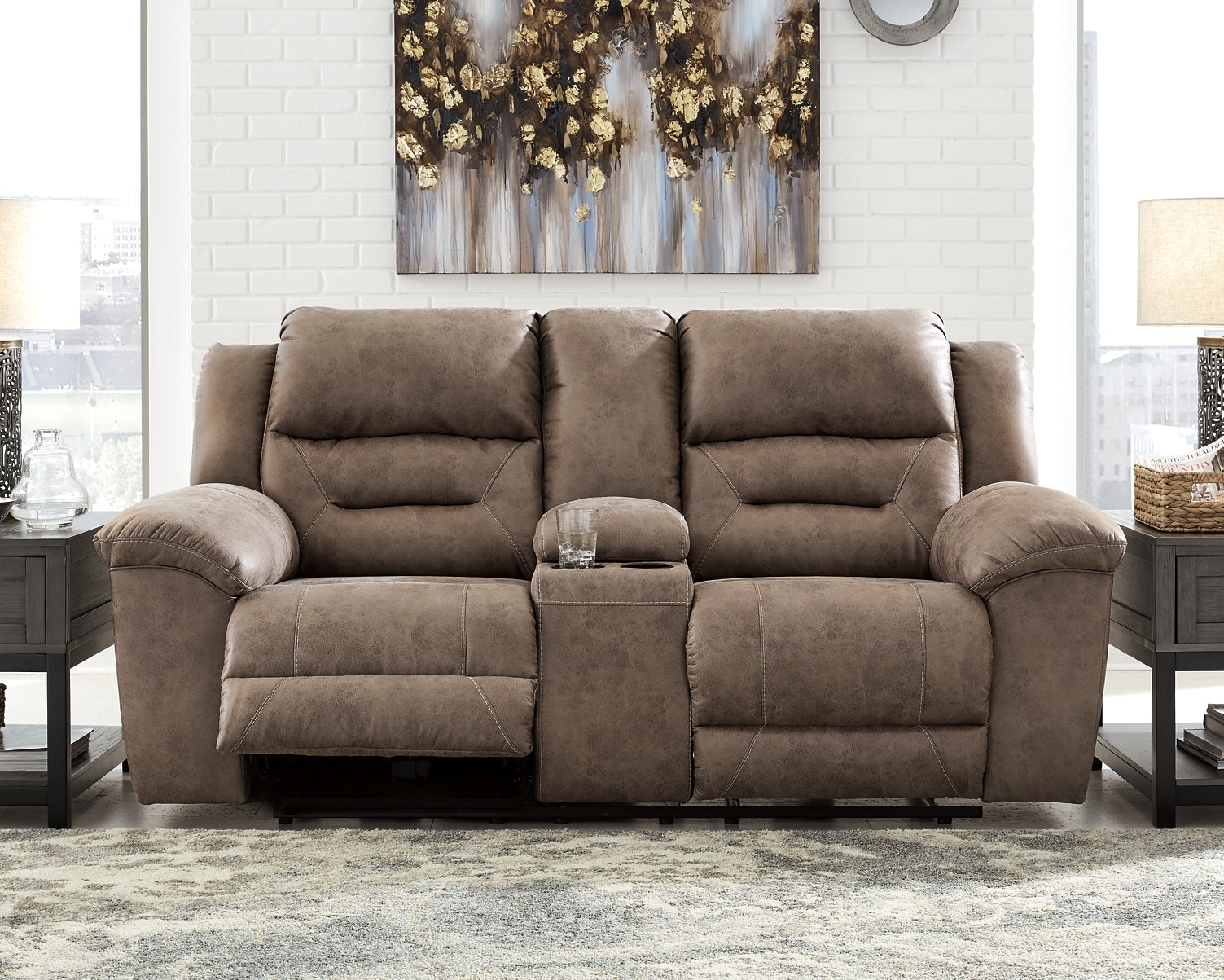 Stoneland Sofa, Loveseat and Recliner Rent Wise Rent To Own Jacksonville, Florida