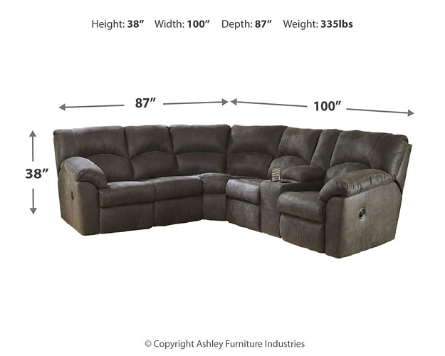 Tambo 2-Piece Sectional with Recliner Rent Wise Rent To Own Jacksonville, Florida