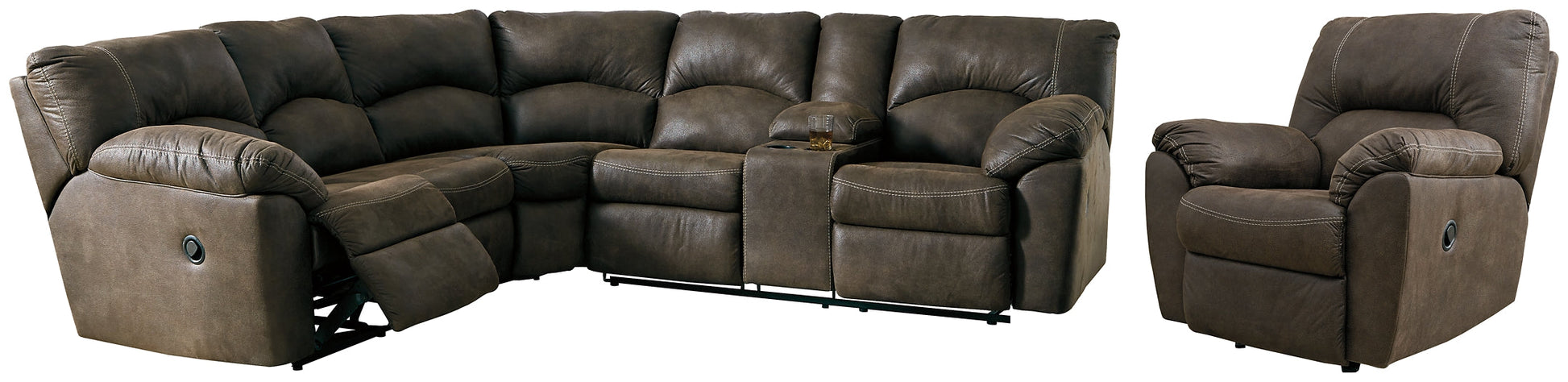 Tambo 2-Piece Sectional with Recliner Rent Wise Rent To Own Jacksonville, Florida