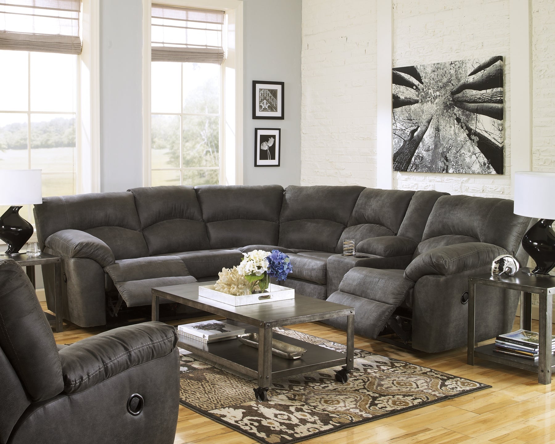 Tambo 2-Piece Sectional with Recliner Rent Wise Rent To Own Jacksonville, Florida