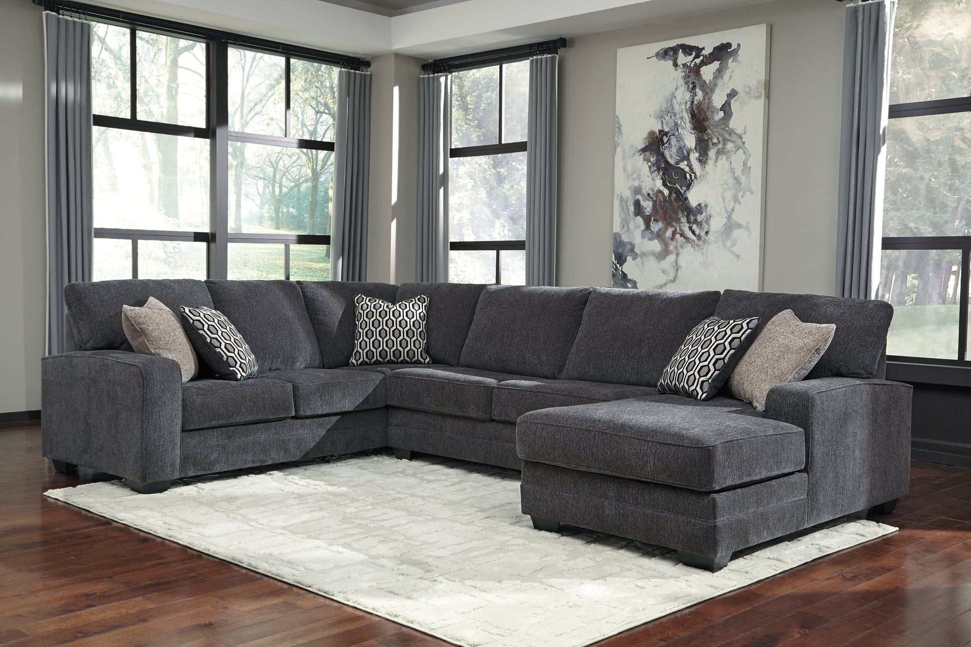 Tracling 3-Piece Sectional with Ottoman Rent Wise Rent To Own Jacksonville, Florida