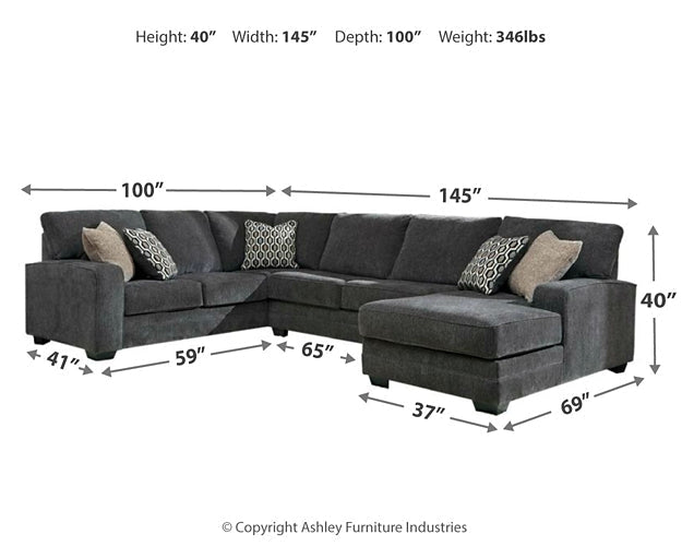 Tracling 3-Piece Sectional with Ottoman Rent Wise Rent To Own Jacksonville, Florida