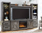 Wynnlow 4-Piece Entertainment Center with Electric Fireplace Rent Wise Rent To Own Jacksonville, Florida