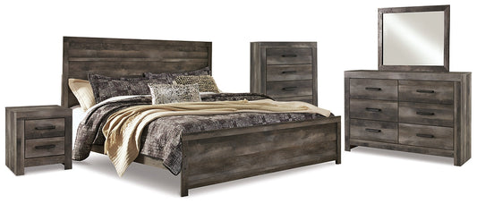 Wynnlow King Panel Bed with Mirrored Dresser, Chest and Nightstand Rent Wise Rent To Own Jacksonville, Florida