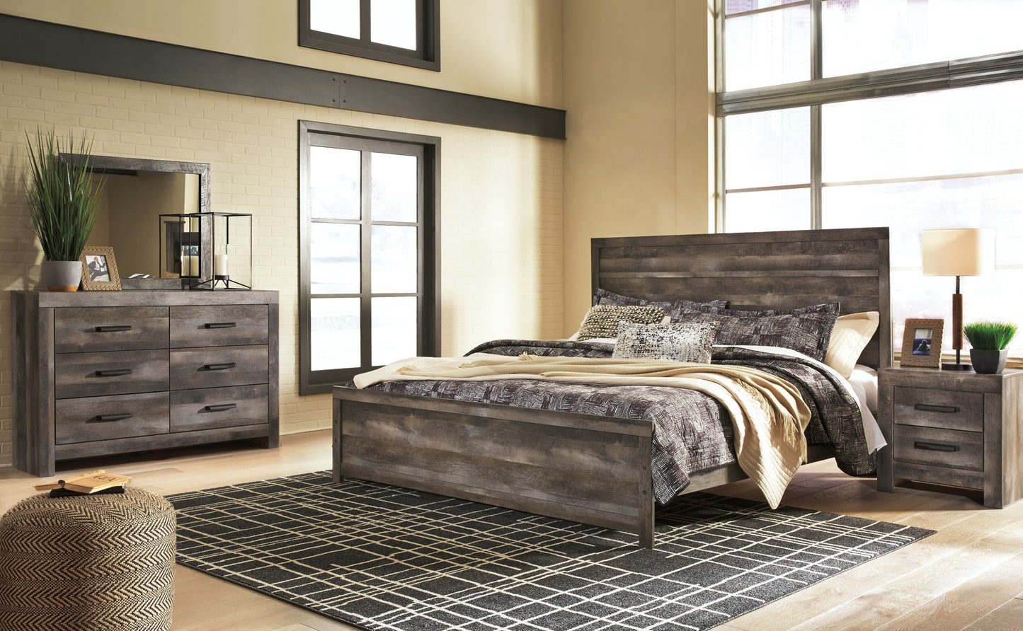 Wynnlow King Panel Bed with Mirrored Dresser and Nightstand Rent Wise Rent To Own Jacksonville, Florida