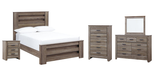 Zelen Full Panel Bed with Mirrored Dresser, Chest and Nightstand Rent Wise Rent To Own Jacksonville, Florida