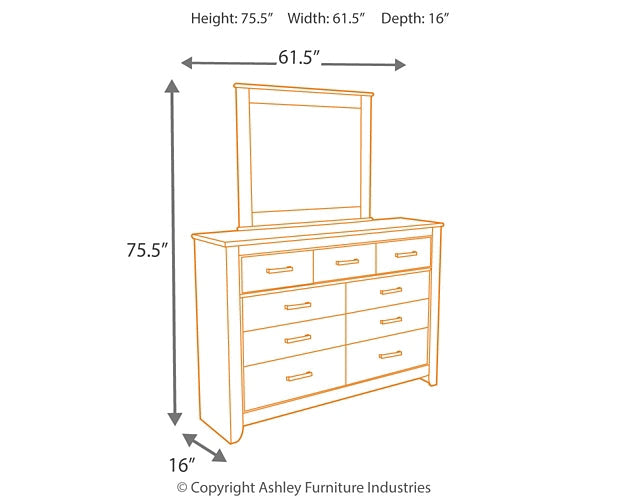 Zelen Full Panel Bed with Mirrored Dresser Rent Wise Rent To Own Jacksonville, Florida