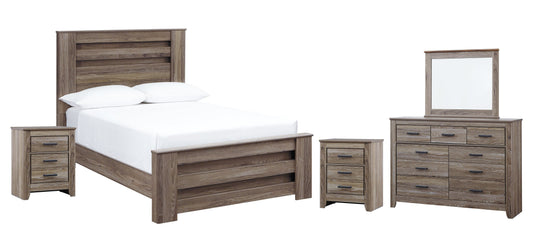 Zelen Full Panel Bed with Mirrored Dresser and 2 Nightstands Rent Wise Rent To Own Jacksonville, Florida