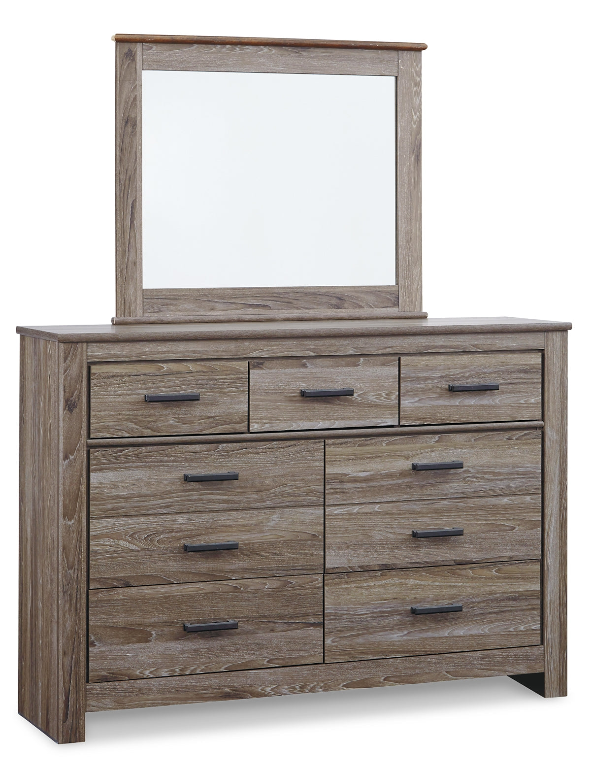 Zelen Full Panel Bed with Mirrored Dresser and Chest Rent Wise Rent To Own Jacksonville, Florida