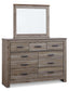 Zelen Full Panel Bed with Mirrored Dresser and Chest Rent Wise Rent To Own Jacksonville, Florida