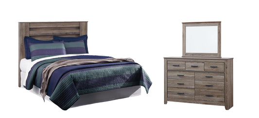 Zelen King/California King Panel Headboard with Mirrored Dresser Rent Wise Rent To Own Jacksonville, Florida