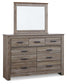 Zelen Queen Panel Headboard with Mirrored Dresser and Nightstand Rent Wise Rent To Own Jacksonville, Florida