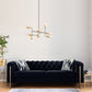 Davenport Modern Tufted Velvet Living Room Sofa Sofa w/Pillows 84.25''W Couch Black